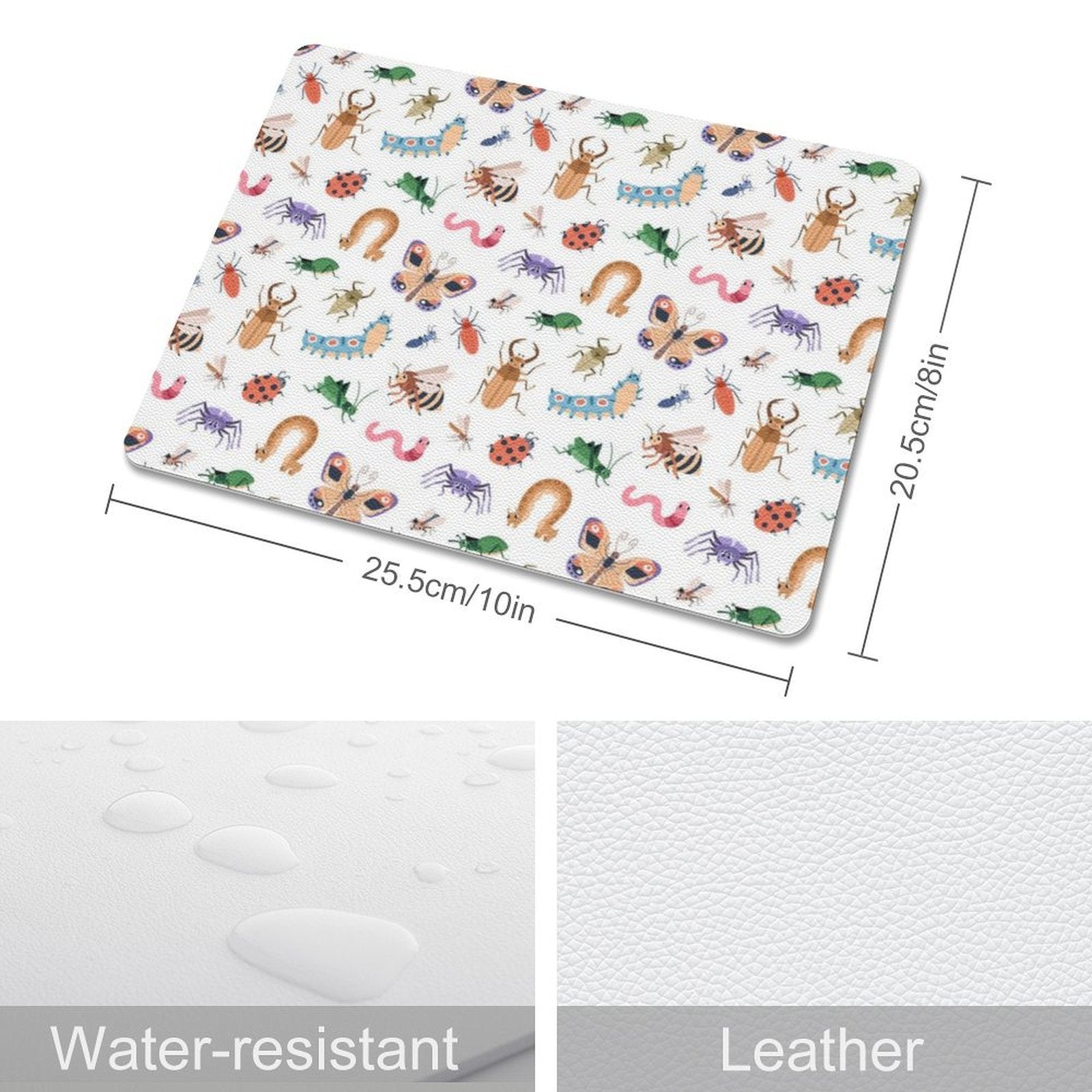 Cute Little Bugs Leather Mouse Pad Leather Mouse Pad animal Printed Offshore