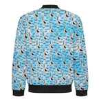 Dad Seagull Men's Casual Zip‑Up Bomber Jacket