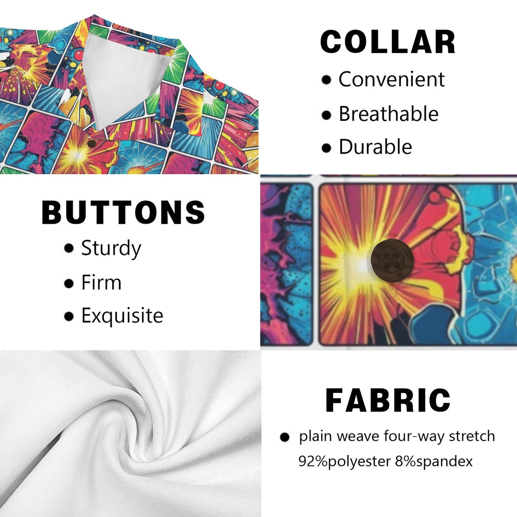 Comic Book Squares Men's Hawaiian Shirt
