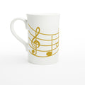 Music Stave - White 10oz Porcelain Slim Mug Default Title Porcelain Mug Globally Fulfilled Music