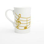 Music Stave - White 10oz Porcelain Slim Mug Default Title Porcelain Mug Globally Fulfilled Music