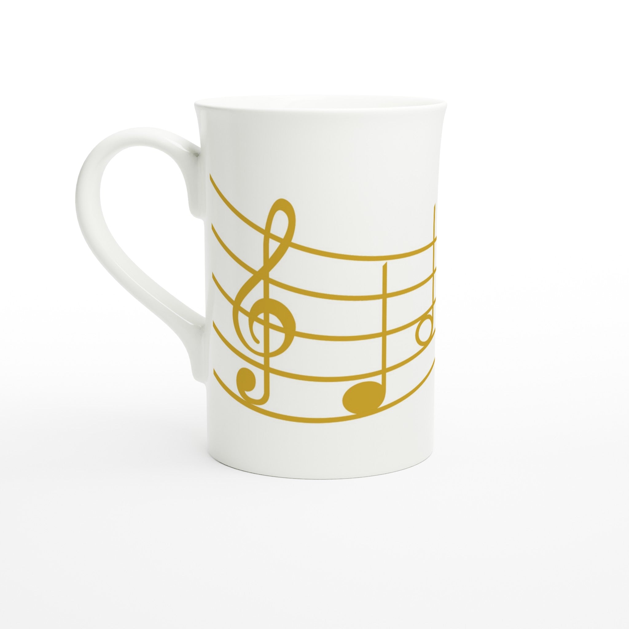 Music Stave - White 10oz Porcelain Slim Mug Default Title Porcelain Mug Globally Fulfilled Music