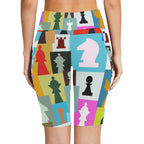 Colourful Chess - Women's Bike Shorts With Side Pockets Women's Bike Shorts Chess Games Printed Offshore