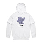I Rock - Mens Hoodie White Mens Hoodie Music Printed In Australia