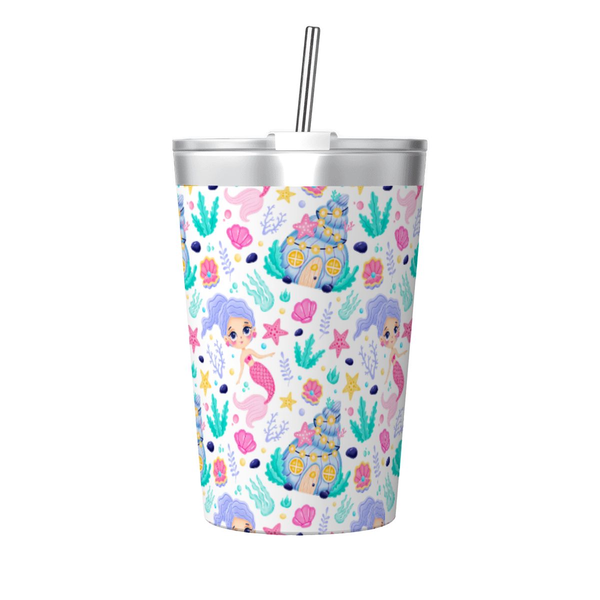 Mermaid World Small Stainless Steel Travel Mug Cup 12oz/350ml