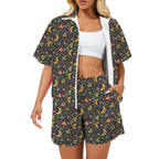 Dark Butterfly Women's Windbreaker Short Set 2XL Women's Windbreaker Short Set animal Printed Offshore
