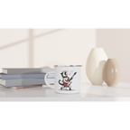 Personalised Cat Playing Guitar White 12oz Enamel Mug Personalised Enamel Mug animal Globally Fulfilled Music