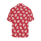 Red Retro Foliage, Hawaiian Flower - Mens Hawaiian Shirt