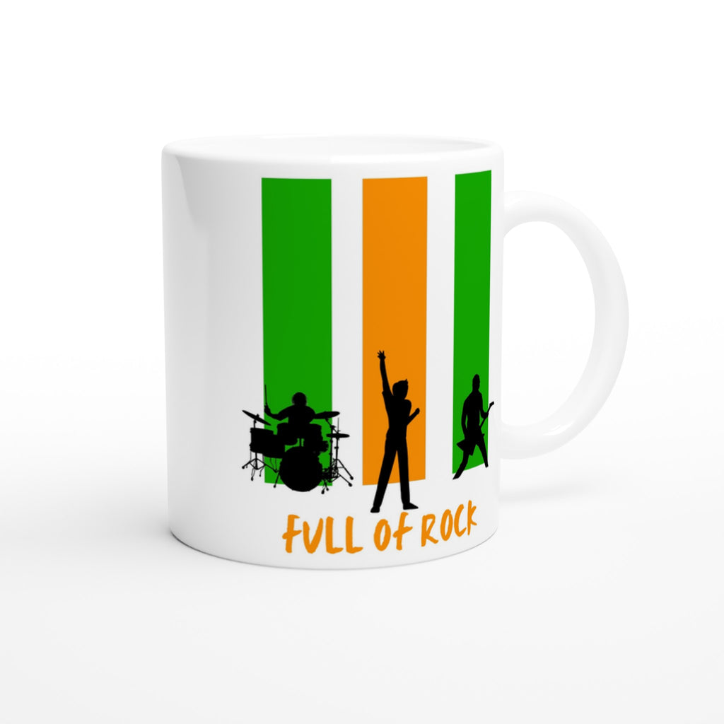 Full Of Rock - White 11oz Ceramic Mug White 11oz Mug Globally Fulfilled Music
