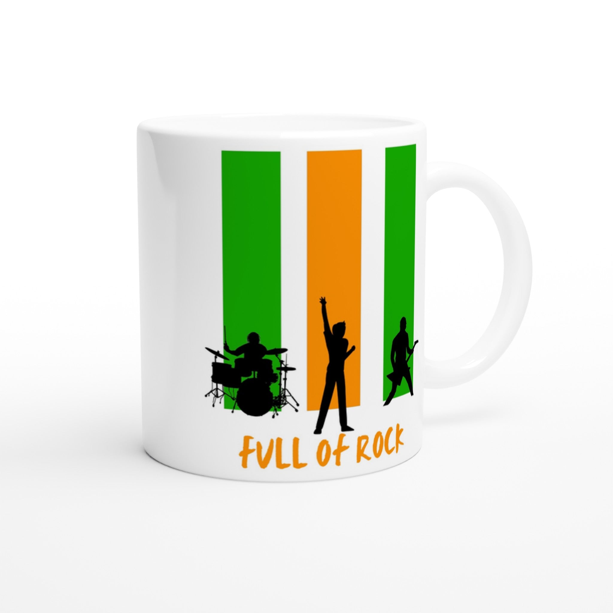 Full Of Rock - White 11oz Ceramic Mug White 11oz Mug Globally Fulfilled Music