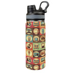 Retro Life - Insulated Water Bottle with Dual-Use Lid (18oz) One Size Insulated Water Bottle with Dual-Use Lid (18oz) Printed Offshore Retro