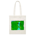 Alien Backing Into Hedge Meme Parcel Canvas Tote Bag Default Title Small Tote Bag Printed In Australia Sci Fi