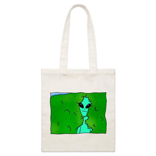 Alien Backing Into Hedge Meme - Parcel Canvas Tote Bag Default Title Small Tote Bag Printed In Australia Sci Fi