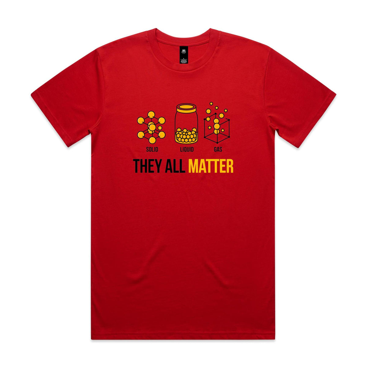 They All Matter Solid Liquid Gas Men's AS Colour T-shirt Red Mens T-shirt Printed In Australia Science