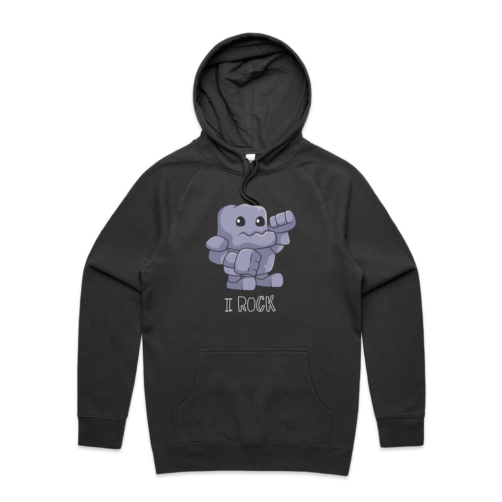 I Rock - Mens Hoodie Coal Mens Hoodie Music Printed In Australia