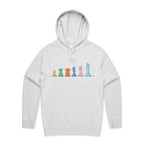 Chess - Mens Hoodie White Marle Mens Hoodie Chess Games Printed In Australia