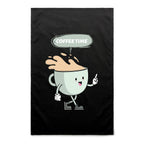 Coffee Time - AS Colour Tea Towel Black One Size Tea Towel Coffee Printed In Australia