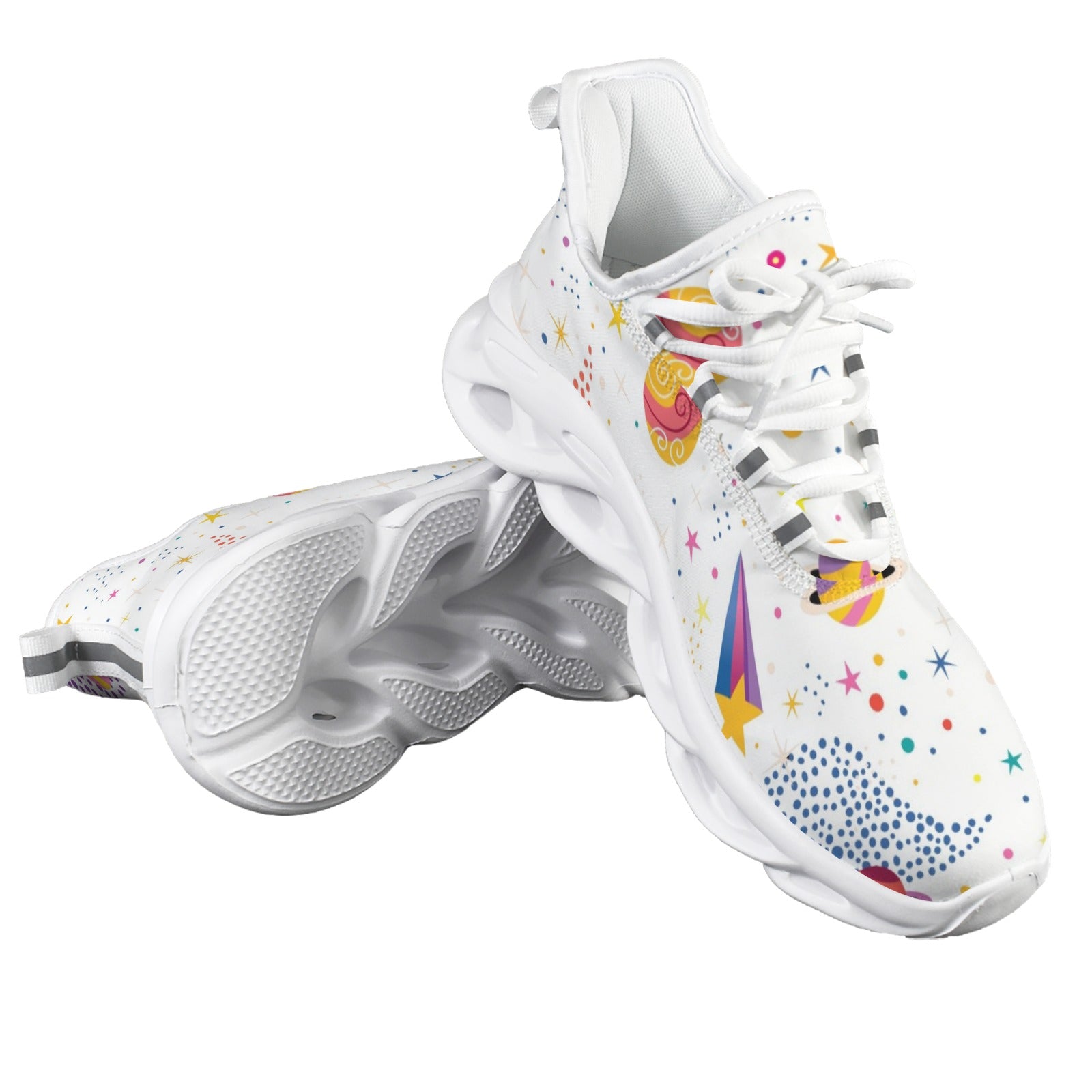 White Galaxy Men's Twisted Sole Sneakers