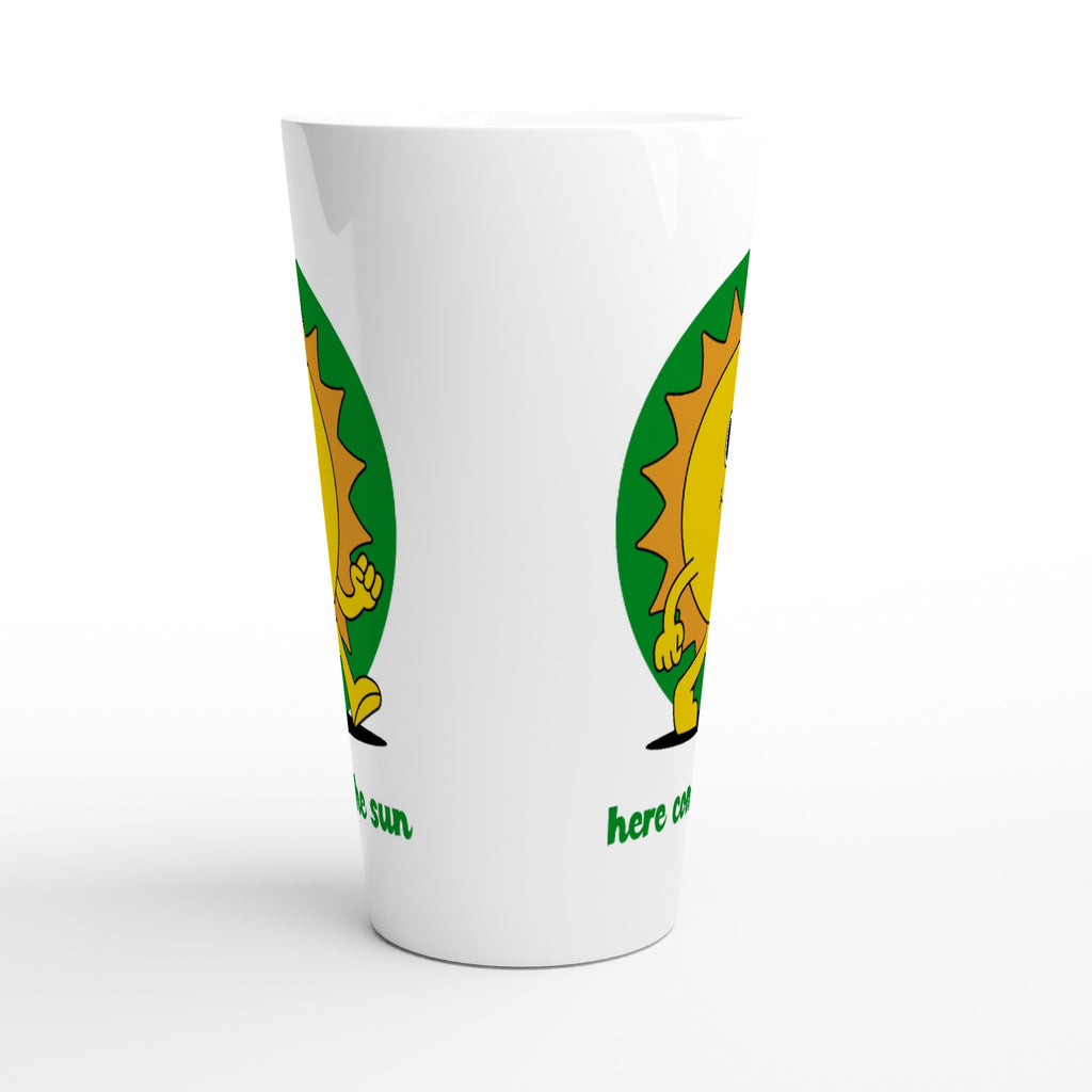 Here Comes The Sun - White Latte 17oz Ceramic Mug Latte Mug Globally Fulfilled Summer