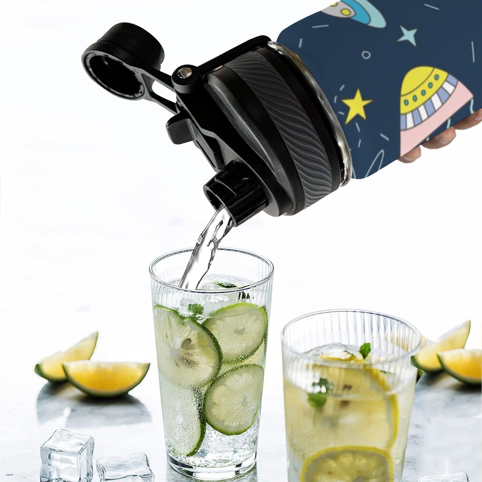 Alien Space - Insulated Water Bottle with Dual-Use Lid (18oz) Insulated Water Bottle with Dual-Use Lid (18oz) Printed Offshore Sci Fi