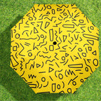 Black Squiggle On Yellow Umbrella Umbrella Printed Offshore