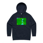 Alien Backing Into Hedge Meme - Womens Hoodie Navy Womens Hoodie Printed In Australia Sci Fi