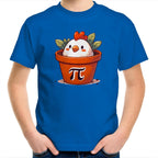 Chicken Pot Pi - Kids Youth T-Shirt Bright Royal Kids Youth T-shirt animal Maths Printed In Australia