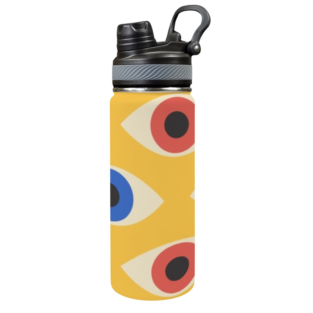 Eyes on Yellow - Insulated Water Bottle with Dual-Use Lid (18oz) One Size Insulated Water Bottle with Dual-Use Lid (18oz) Printed Offshore