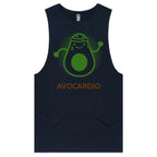 Avocardio - Tank Top Tee Navy Drop Arm Tank Top Fitness Printed In Australia