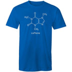 Caffeine Molecule - Mens T-Shirt Bright Royal Mens T-shirt Coffee Printed In Australia Science