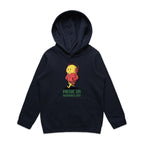 Music On, Worries Off - Kids Hoodie Navy Kids Hoodie Printed In Australia