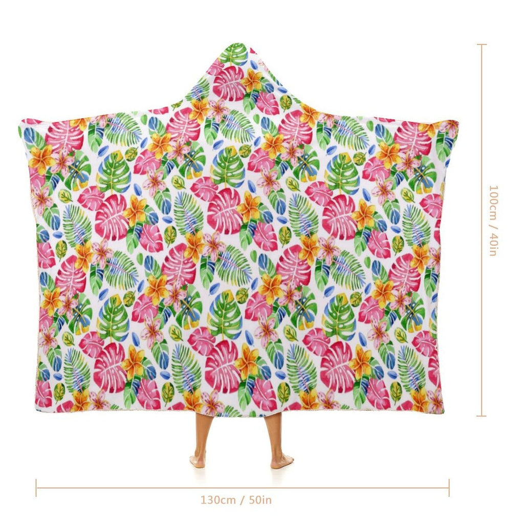 Bright Tropical Kids Hooded Blanket 100cm x 130cm