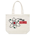 Atom, I'm The Bomb Shoulder Canvas Tote Bag Default Title Large Tote Bag Printed In Australia Science