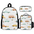 Cars And Buses Three Piece Backpack Set white One size Three Piece Backpack Set Printed Offshore