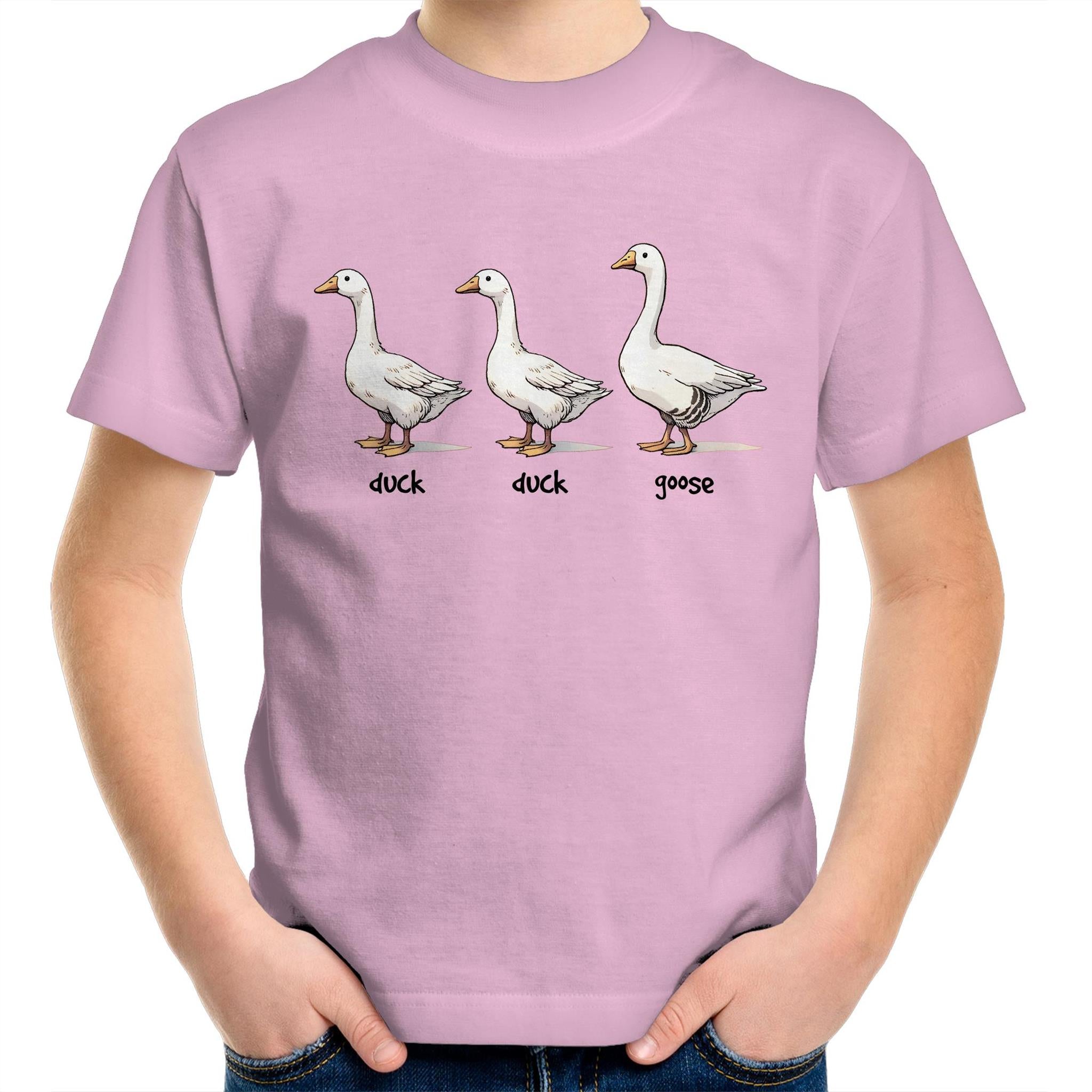 Duck Duck Goose - Kids Youth T-Shirt Pink Kids Youth T-shirt animal Games Printed In Australia