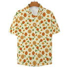 Graphic Floral Women's Collared Pocketless Short Sleeve Shirt
