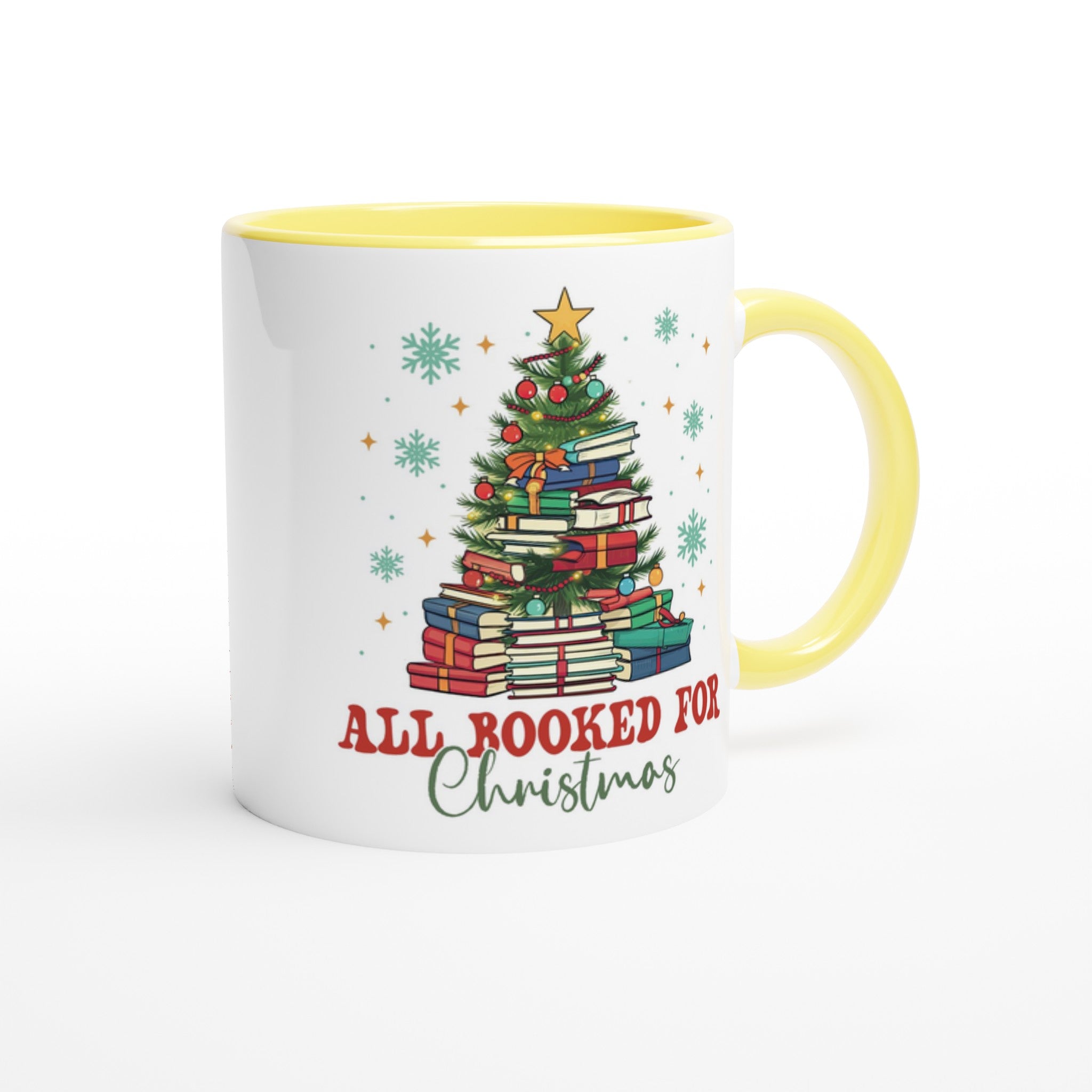 All Booked For Christmas White 11oz Ceramic Mug with Color Inside Colour 11oz Mug
