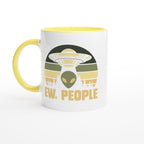 Alien Ew, People - White 11oz Ceramic Mug with Colour Inside Ceramic Yellow Colour 11oz Mug Globally Fulfilled Sci Fi