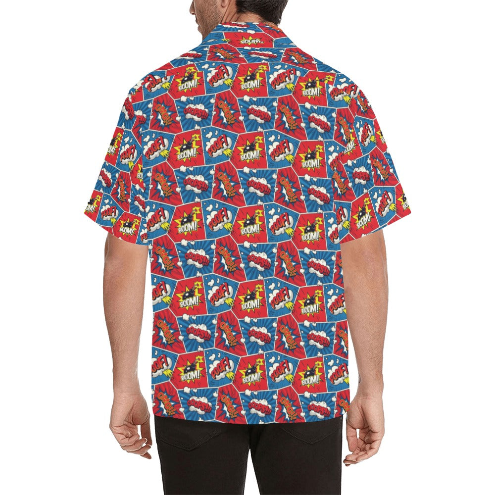 Comic Book Pop Mens Hawaiian Shirt Mens Hawaiian Shirt Printed Offshore