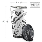 Rock Music - 20oz Mobile Tumbler with Lid (Black Lock) 20oz Travel Mug Music Printed Offshore