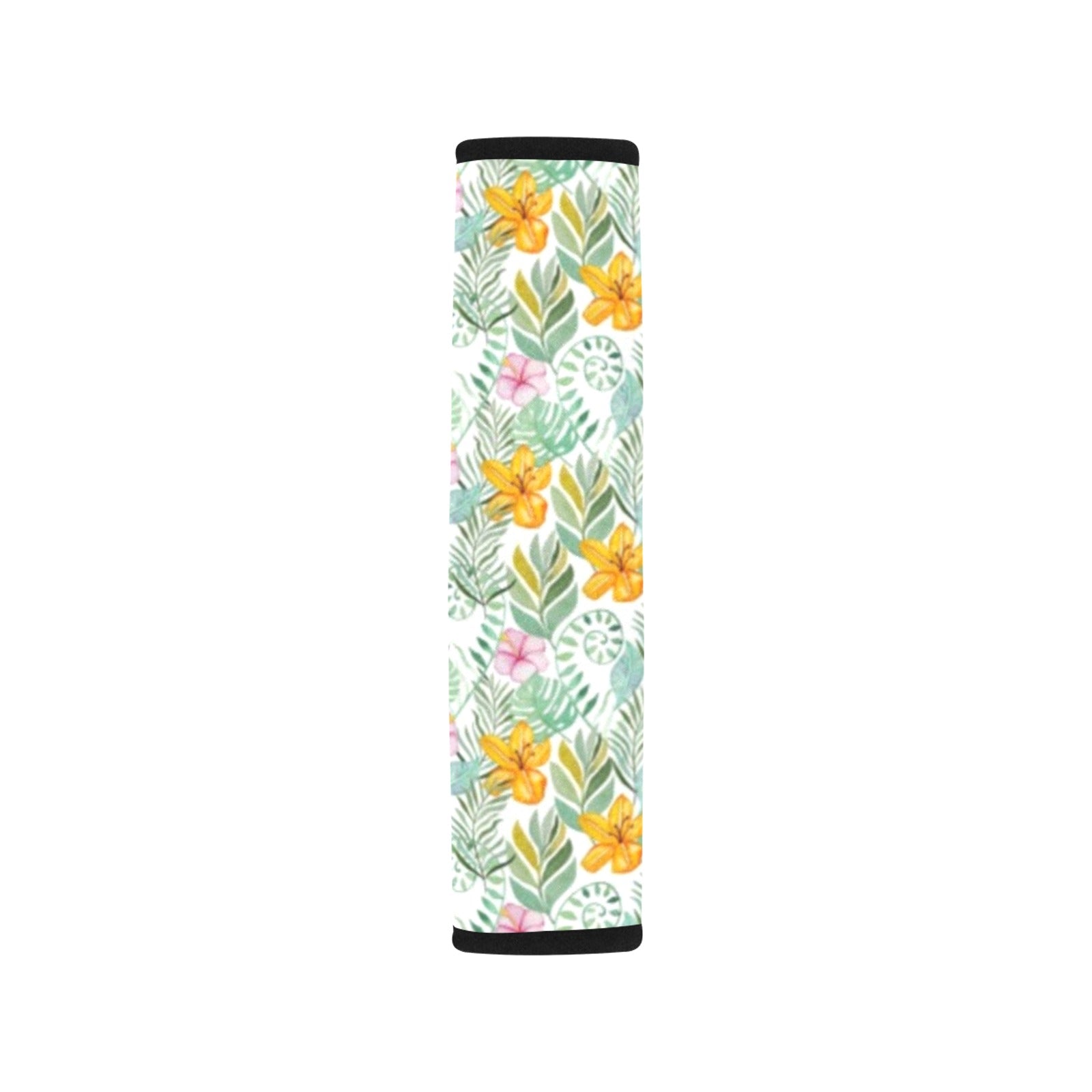 Tropical Flowers And Leaves Car Seat Belt Cover 7''x10'' (Pack of 2) Car Seat Belt Cover 7x10 (Pack of 2) Plants Printed Offshore