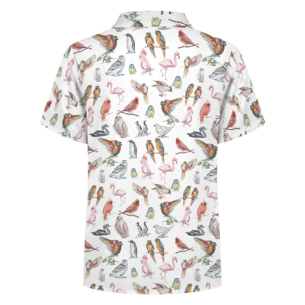 Birds Of A Feather Kids Youth Short Sleeve Button Up Shirt