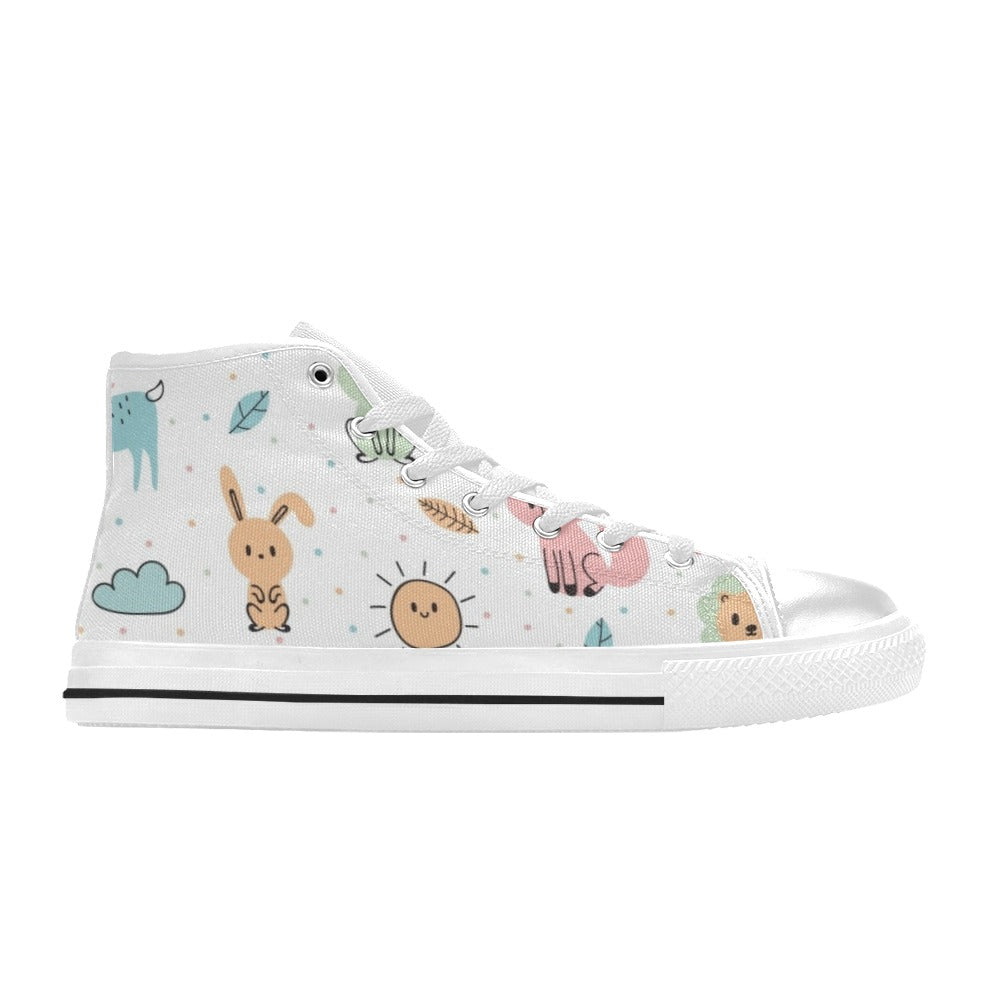 Cute Autumn Creatures - Kids' High Top Canvas Shoes Kids High Top Canvas Shoes animal Printed Offshore