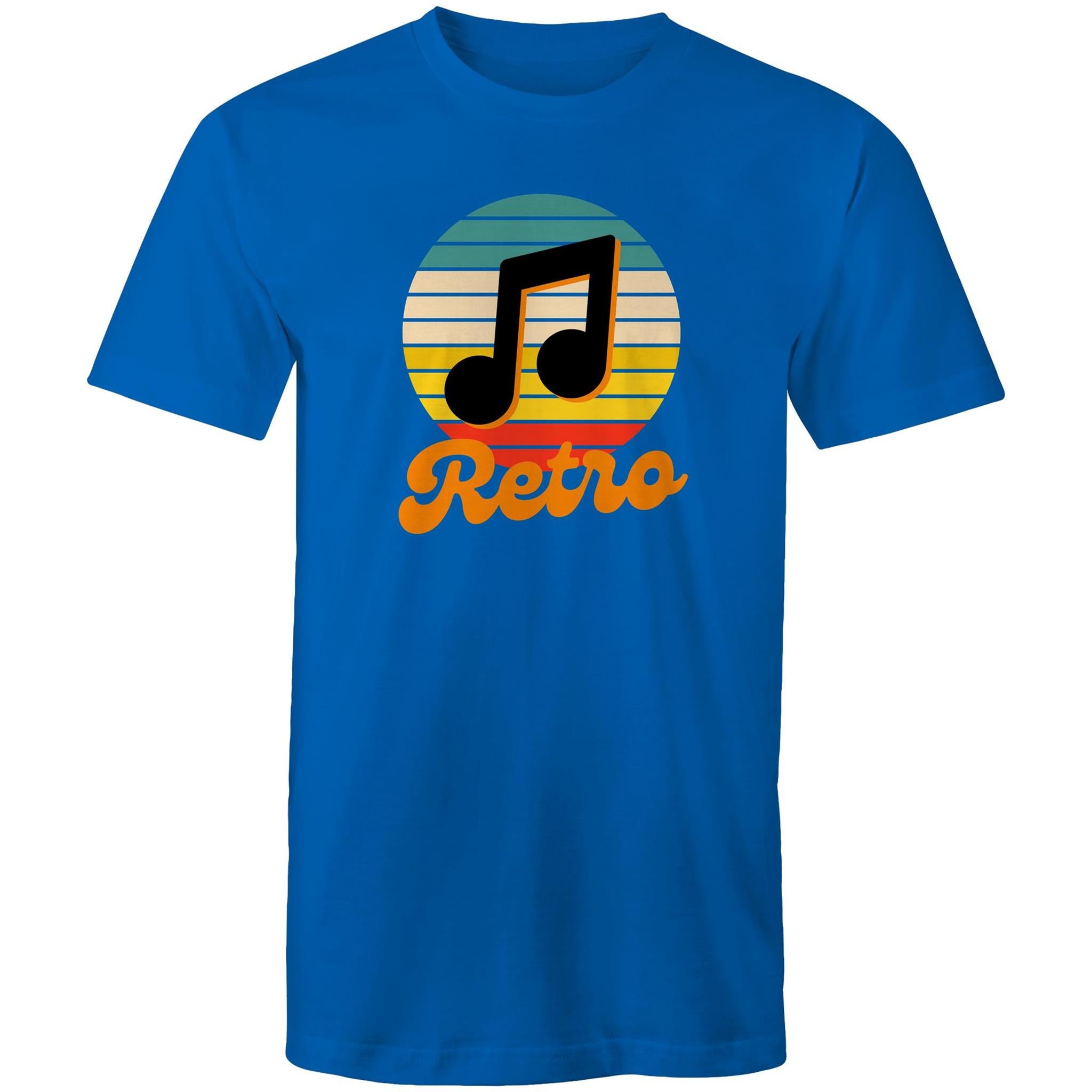 Retro Music - Mens T-Shirt Bright Royal Mens T-shirt Music Printed In Australia Retro
