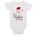 Santa's Favourite - Baby Bodysuit White Baby Christmas Bodysuit Christmas Printed In Australia