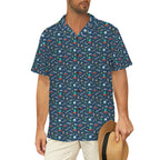 UFO's And Aliens Men's Short Sleeve Hawaiian Shirt Men's Hawaiian Shirt (New) Printed Offshore Sci Fi