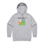 Snailing It - Womens Hoodie Grey Marle Womens Hoodie Fitness Printed In Australia