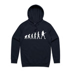 Guitarist Evolution - Mens Hoodie Navy Mens Hoodie Music Printed In Australia
