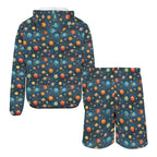 Galaxy Men's Lightweight Sun Hoodie & Shorts Set Men's Lightweight Sun Hoodie & Shorts Printed Offshore Space