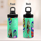 Surfboards Kids Water Bottle with Chug Lid (12 oz) Kids Water Bottle with Chug Lid Printed Offshore Summer Surf
